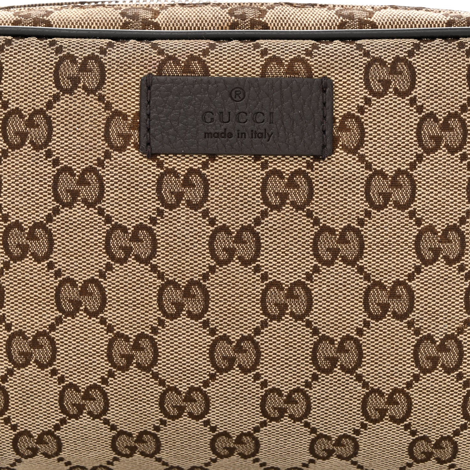 Gucci Monogram Dollar Calfskin Belt Bag Beige Ebony Testa di Moro Marrone Scuro 8 of 10