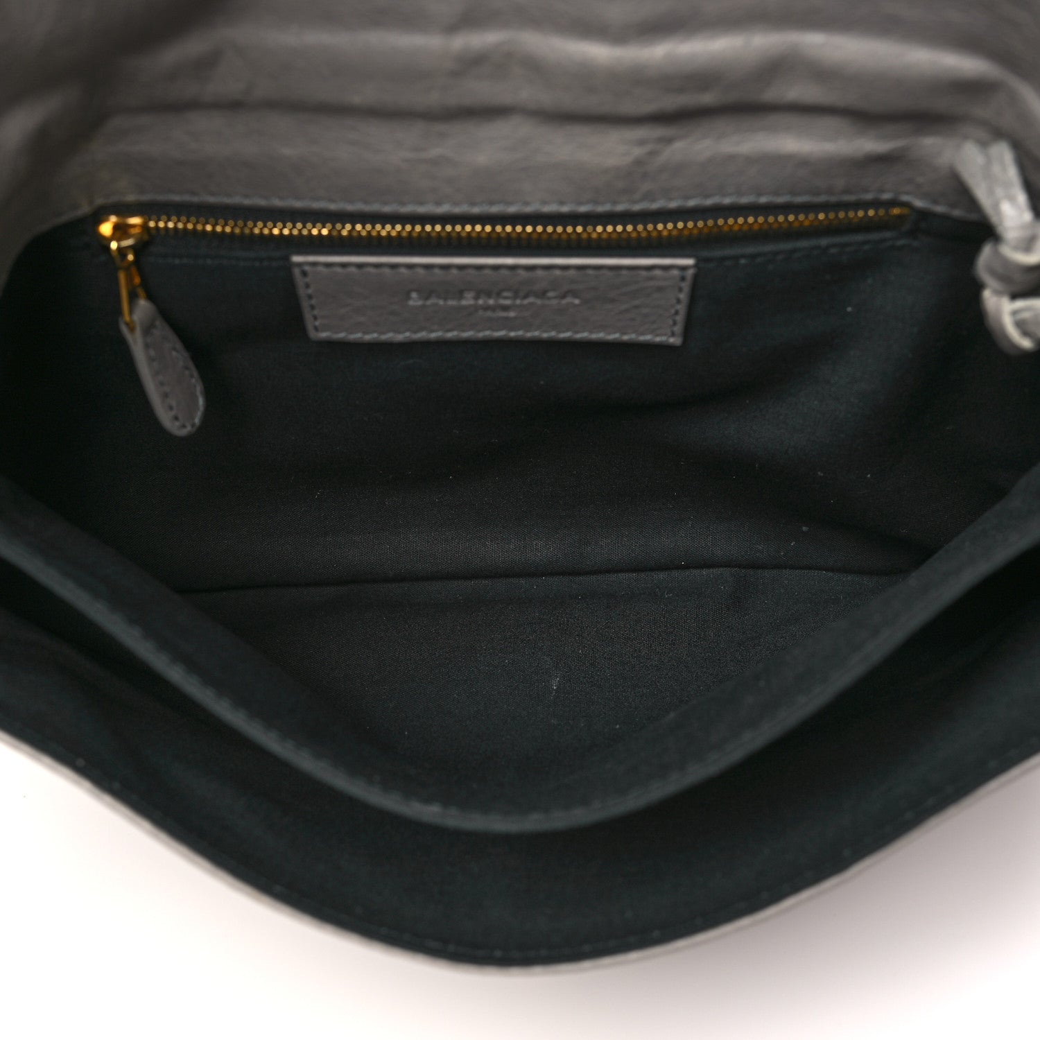 Balenciaga Agneau Giant 12 Gold Hardware Envelope Strap Clutch Gris Pyrite 6 of 13