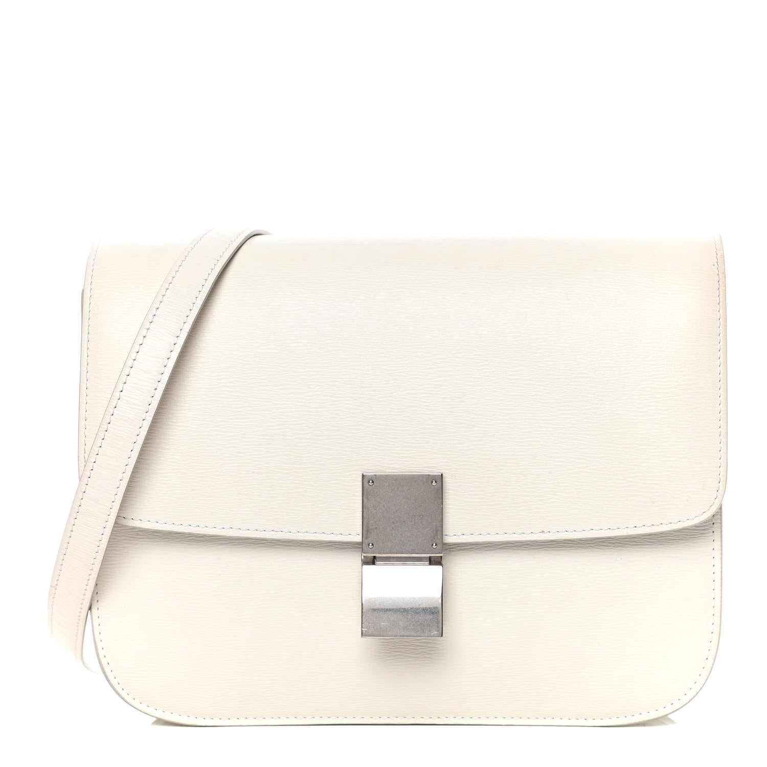 Celine Liege Calfskin Medium Classic Box Flap Bag White 1 of 12