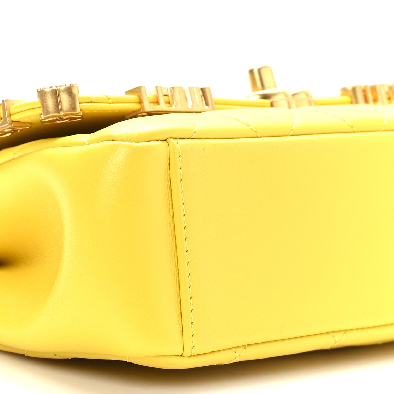 Chanel Lambskin Enamel Strass Quilted Mini Paris Monaco Flap Yellow 8 of 9