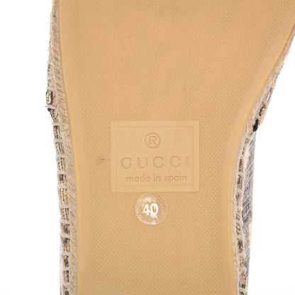 Gucci GG Supreme Monogram Bees Espadrille Flats 40 Beige Ebony Oro Black 6 of 9