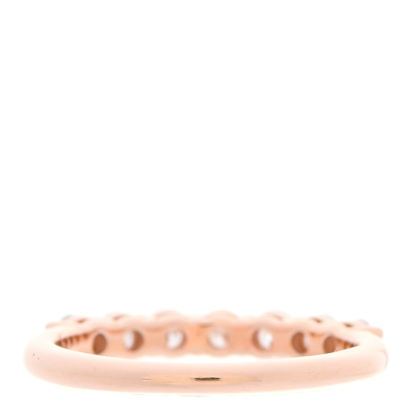 18K Rose Gold Diamond 3mm Half Circle Embrace Band Ring 50 5.5