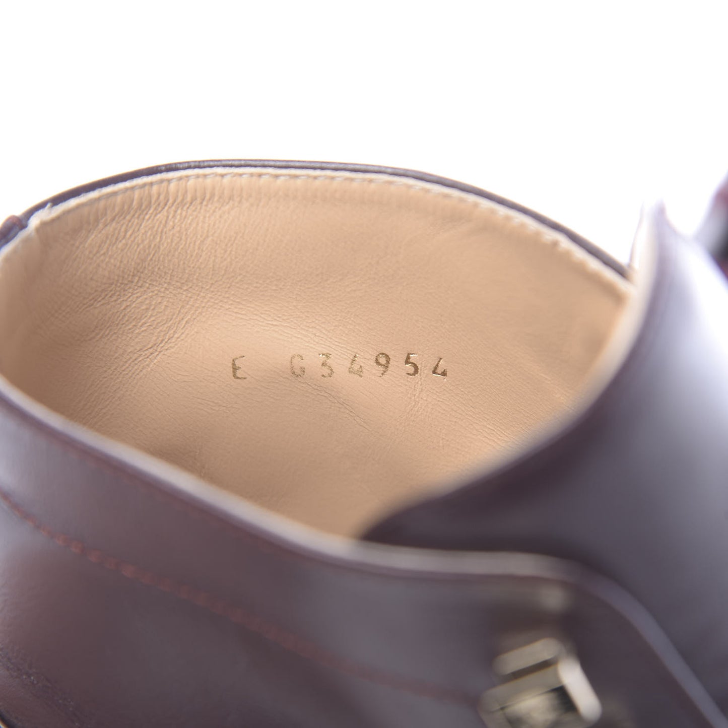 Calfskin Lace Up CC Short Boots 36.5 Burgundy