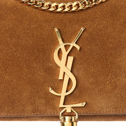 Saint Laurent Suede Small Classic Monogram Kate Tassel Satchel Light Ochre 13 of 13