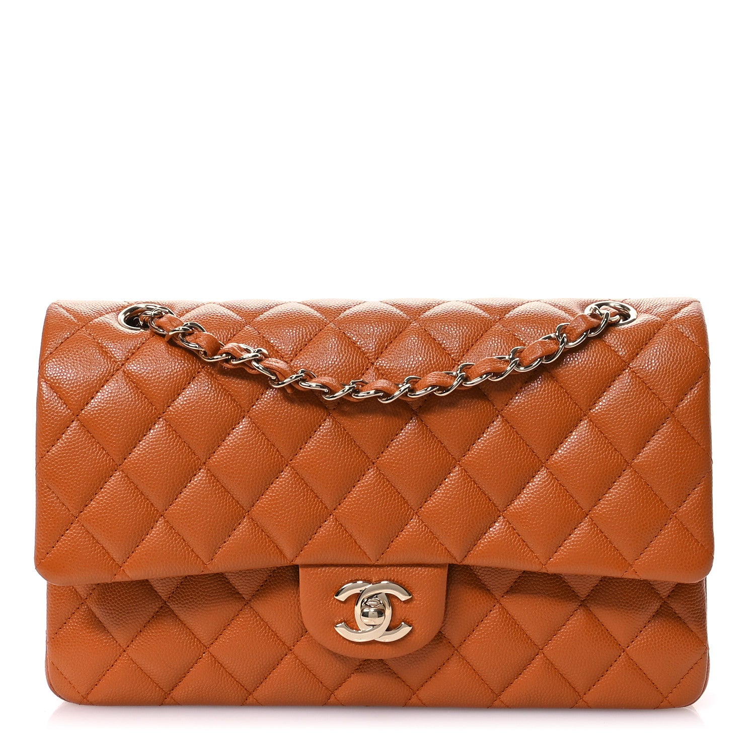 Chanel Caviar Quilted Medium Double Flap Light Brown 1 of 10