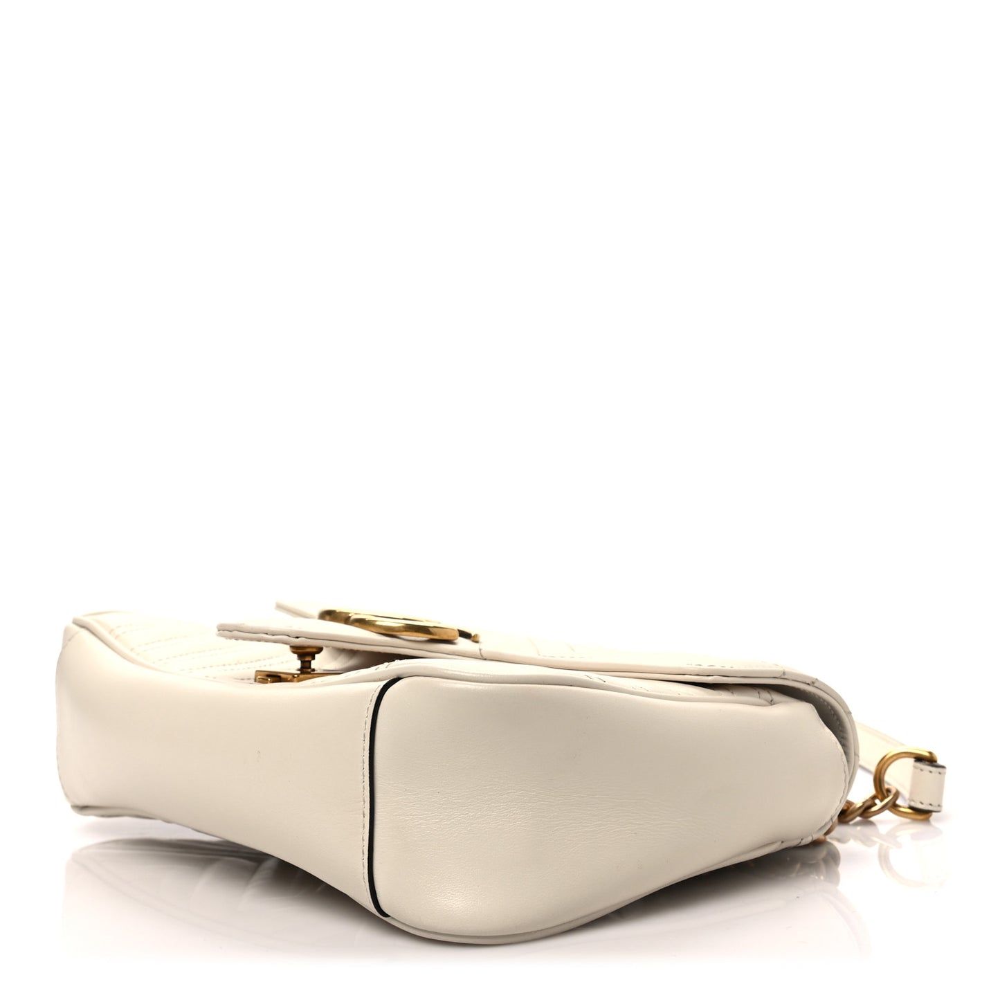 Calfskin Matelasse Small GG Marmont Shoulder Bag White
