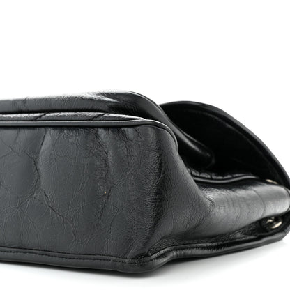 Saint Laurent Crinkled Calfskin Matelasse Monogram Medium Niki Chain Satchel Black 10 of 11