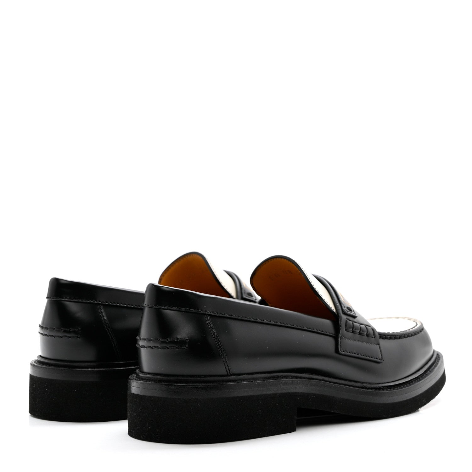 Christian Dior Brushed Calfskin Boy Loafers 35.5 Black White 4 of 9
