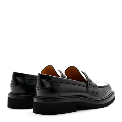 Christian Dior Brushed Calfskin Boy Loafers 35.5 Black White 4 of 9