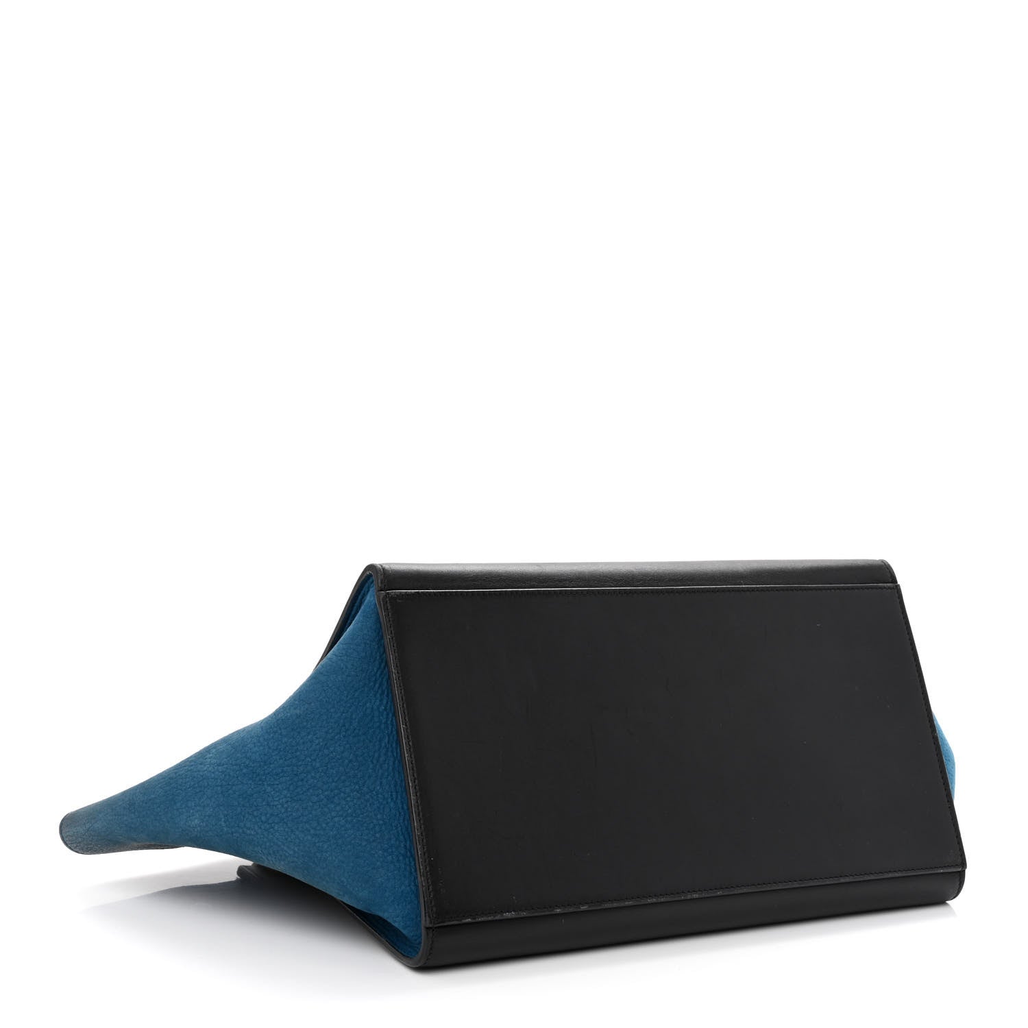 Celine Bullhide Calfskin Grained Nubuck Medium Tri-Color Trapeze Sea 4 of 16