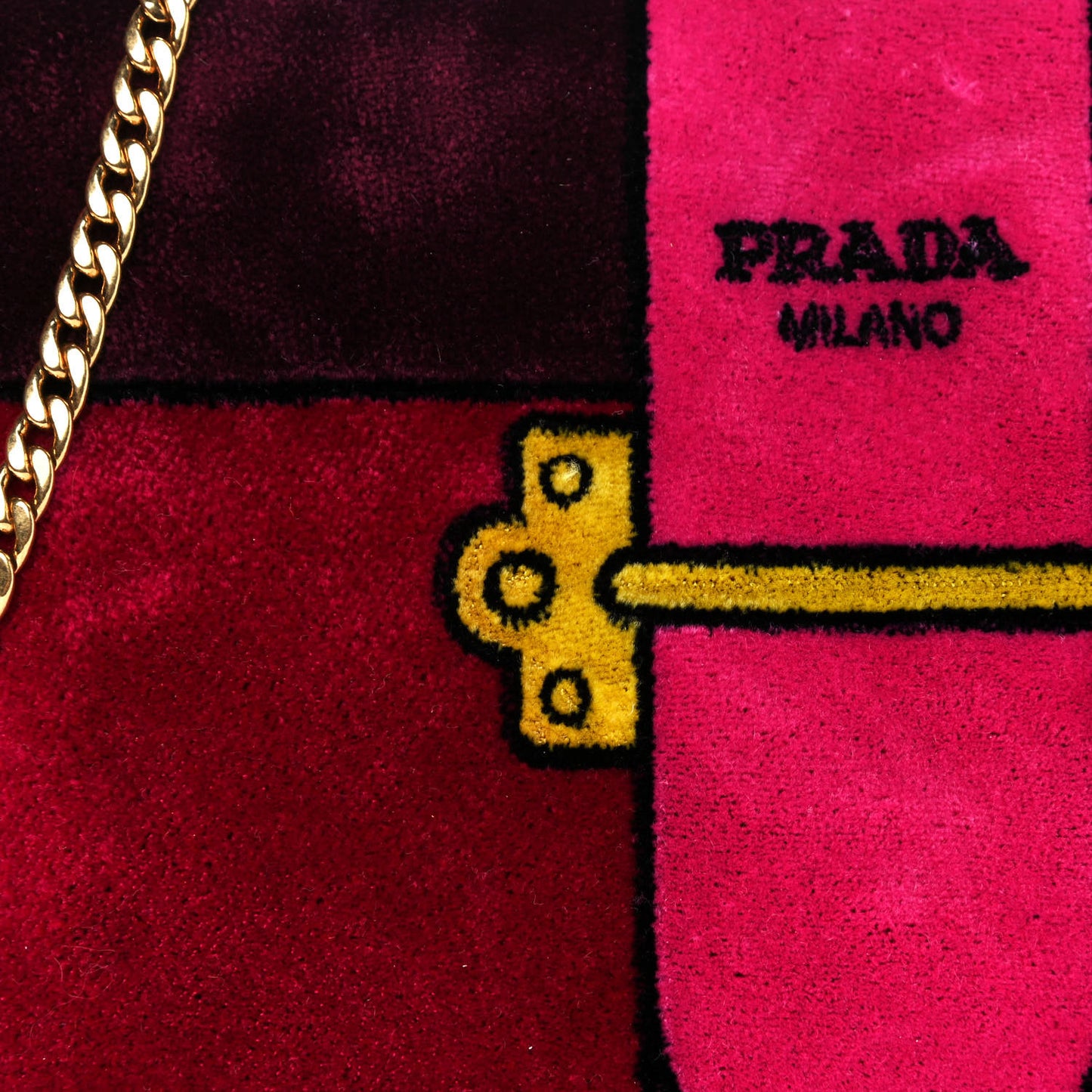 Velluto Ricamo Cahier Chain Bag Multicolor