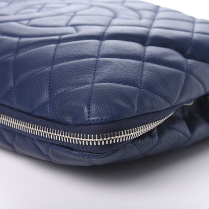 Chanel Caviar Quilted Expandable Zip Shoulder Bag Blue 17 of 18