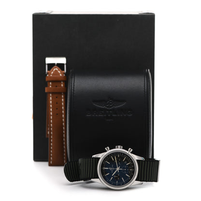 Breitling Stainless Steel 43mm Transocean Automatic Chronograph Watch Green Nato AB015212 6 of 6