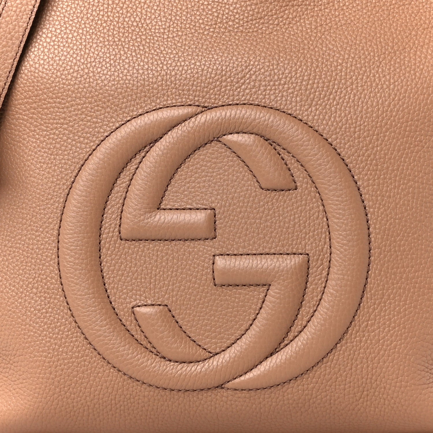 Gucci Pebbled Calfskin Large Soho Hobo Camelia 9 of 11
