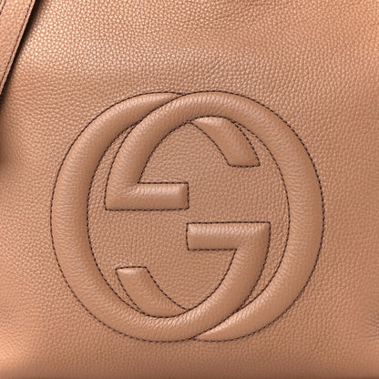 Gucci Pebbled Calfskin Large Soho Hobo Camelia 9 of 11
