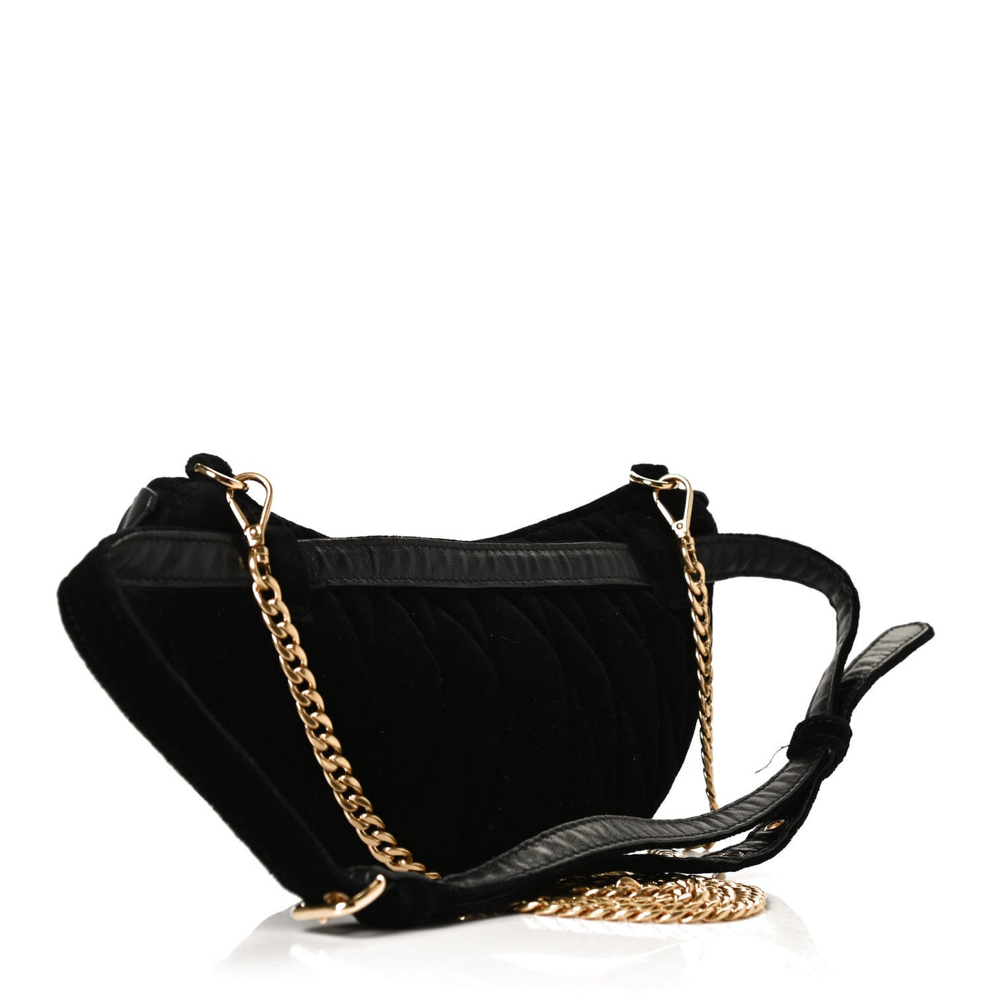 Velvet Matelasse Belt Bag Black