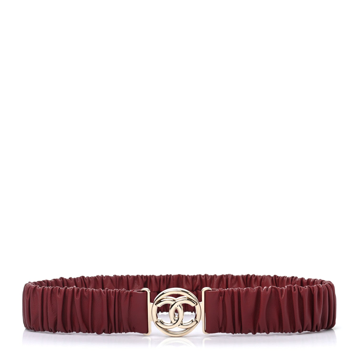 Chanel Lambskin CC Belt 75 30 Burgundy 1 of 8