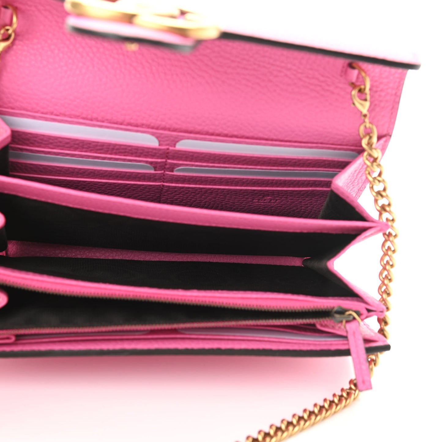 Cellarius Calfskin GG Marmont Chain Wallet Pink Tropical Flower
