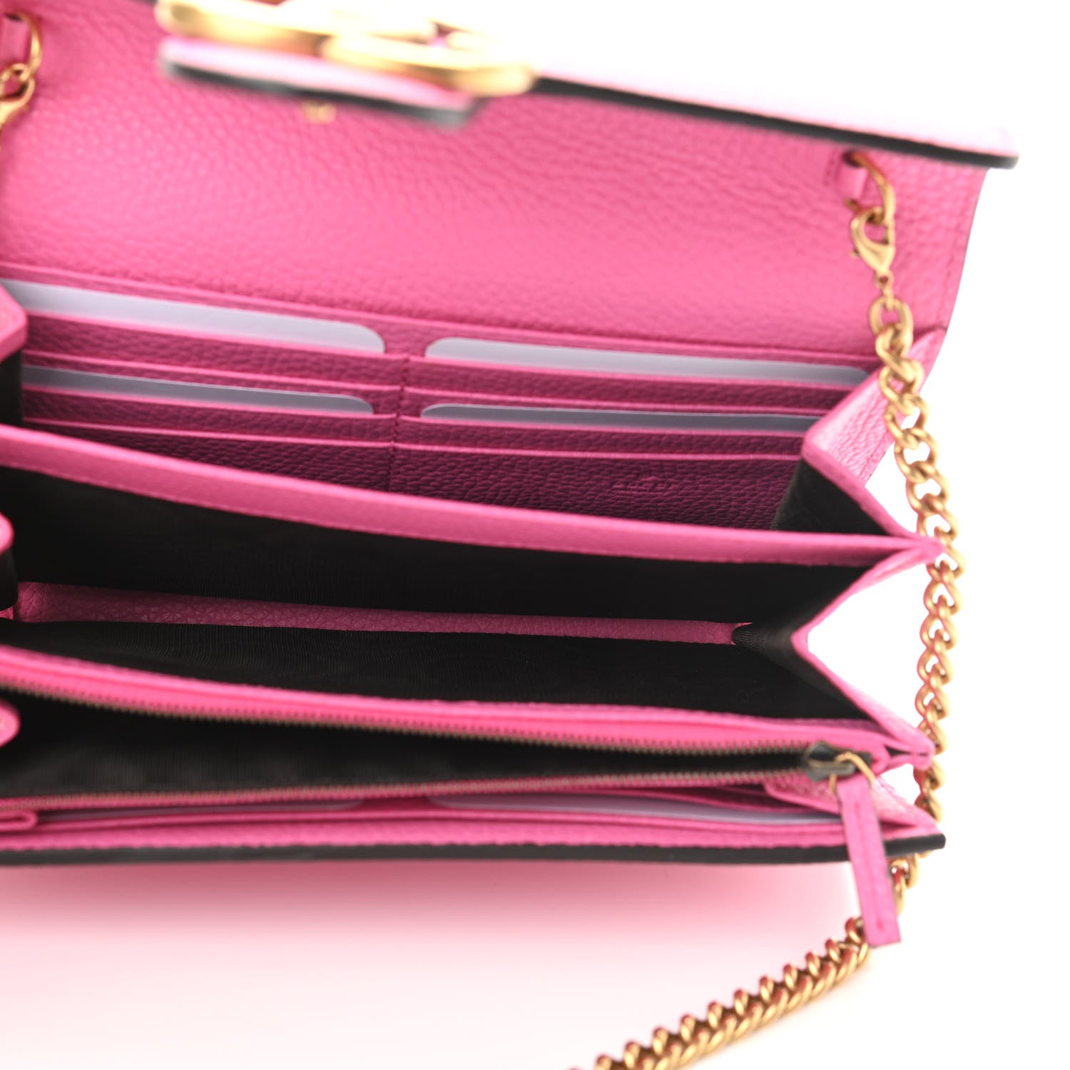 Gucci Cellarius Calfskin GG Marmont Chain Wallet Pink Tropical Flower 5 of 10