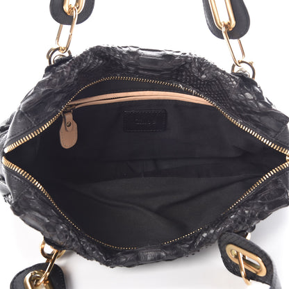 Chloe Python Calfskin Paraty East West Shoulder Bag Black 5 of 12