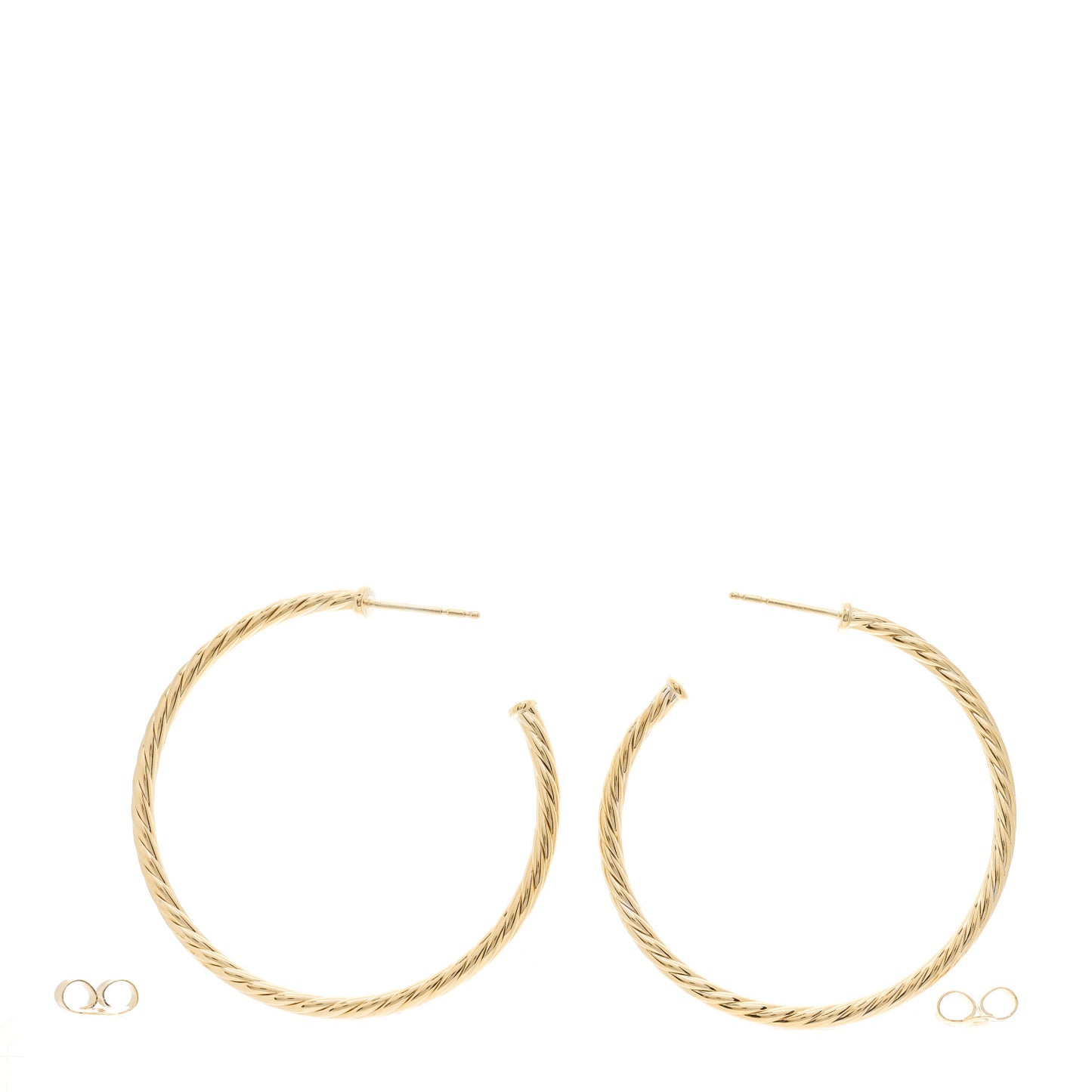 18K Yellow Gold Medium Cablespira Hoop Earrings