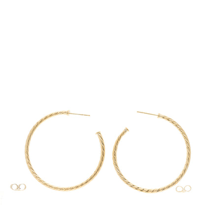 David Yurman 18K Yellow Gold Medium Cablespira Hoop Earrings 3 of 6