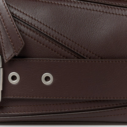 Loewe Shiny Calfskin Small Puzzle Biker Bag Dark Brown 9 of 11