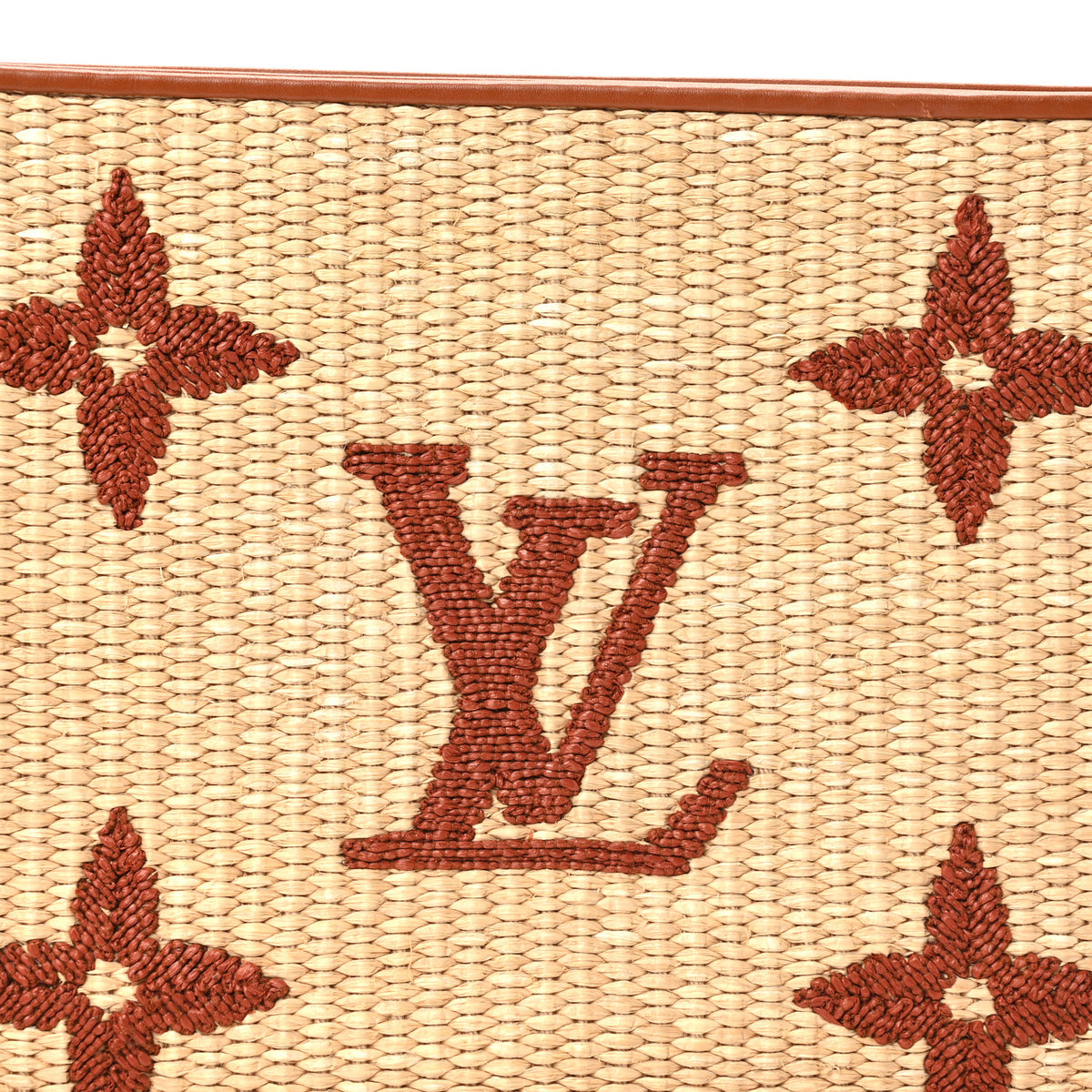 Raffia Monogram Giant Toiletry Pouch 26 Tan