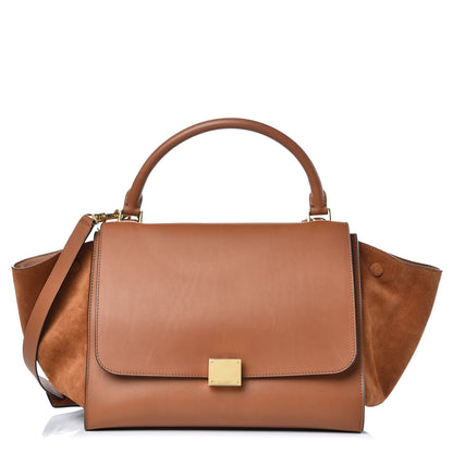 Celine Natural Calfskin Suede Medium Trapeze Tan 1 of 13