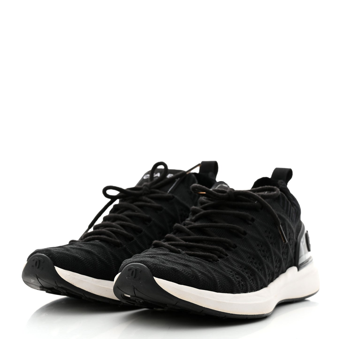 Fabric Logo Sneakers 38 Black