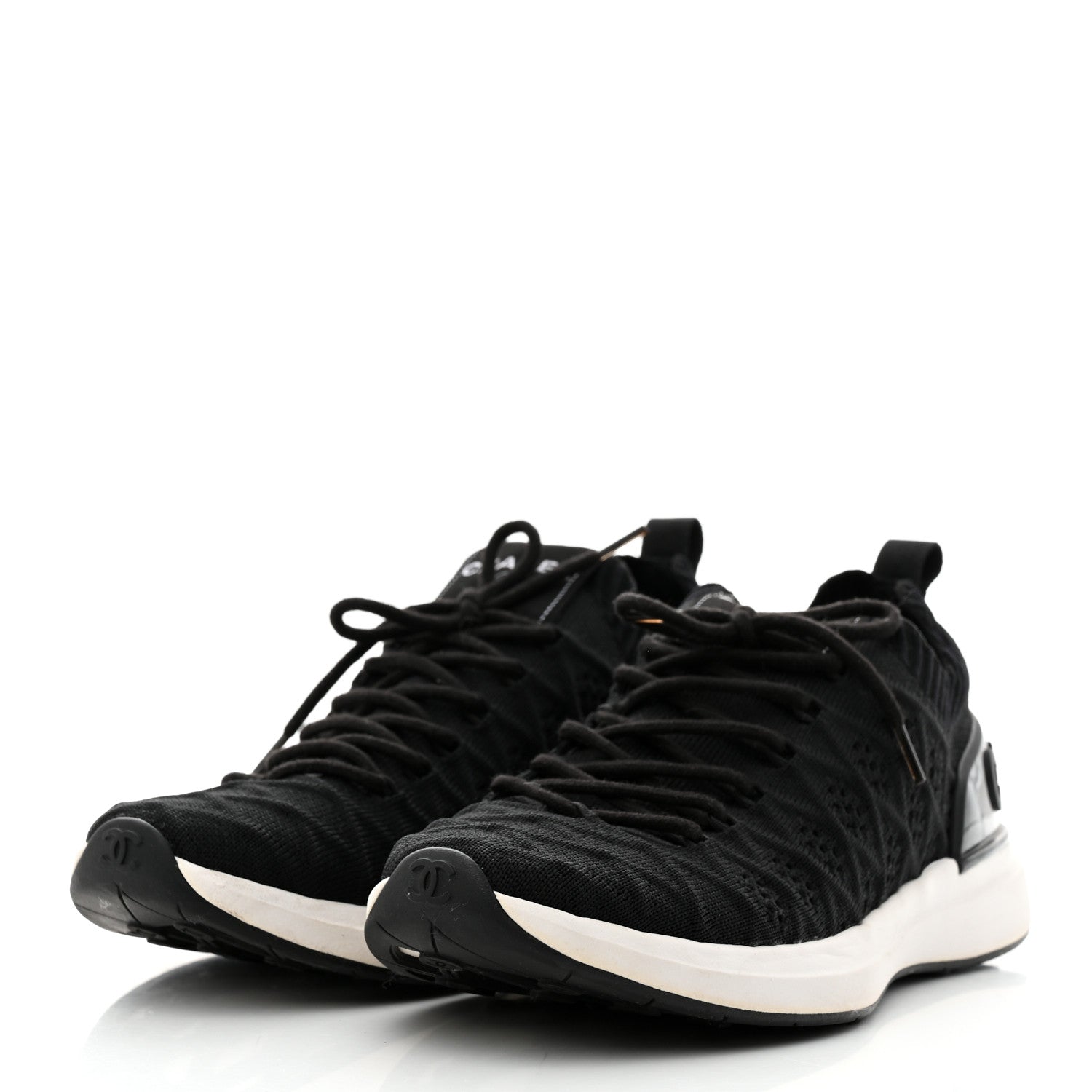 Chanel Fabric Logo Sneakers 38 Black 3 of 9