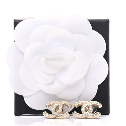 Chanel Metal Scarab CC Earrings Light Gold 5 of 5