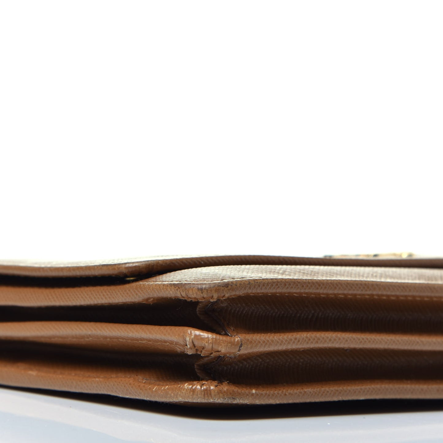 Saffiano Metal Large Chain Wallet Caramel