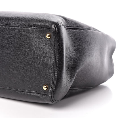 Chanel Calfskin Cerf Executive Shopper Tote Black 10 of 12