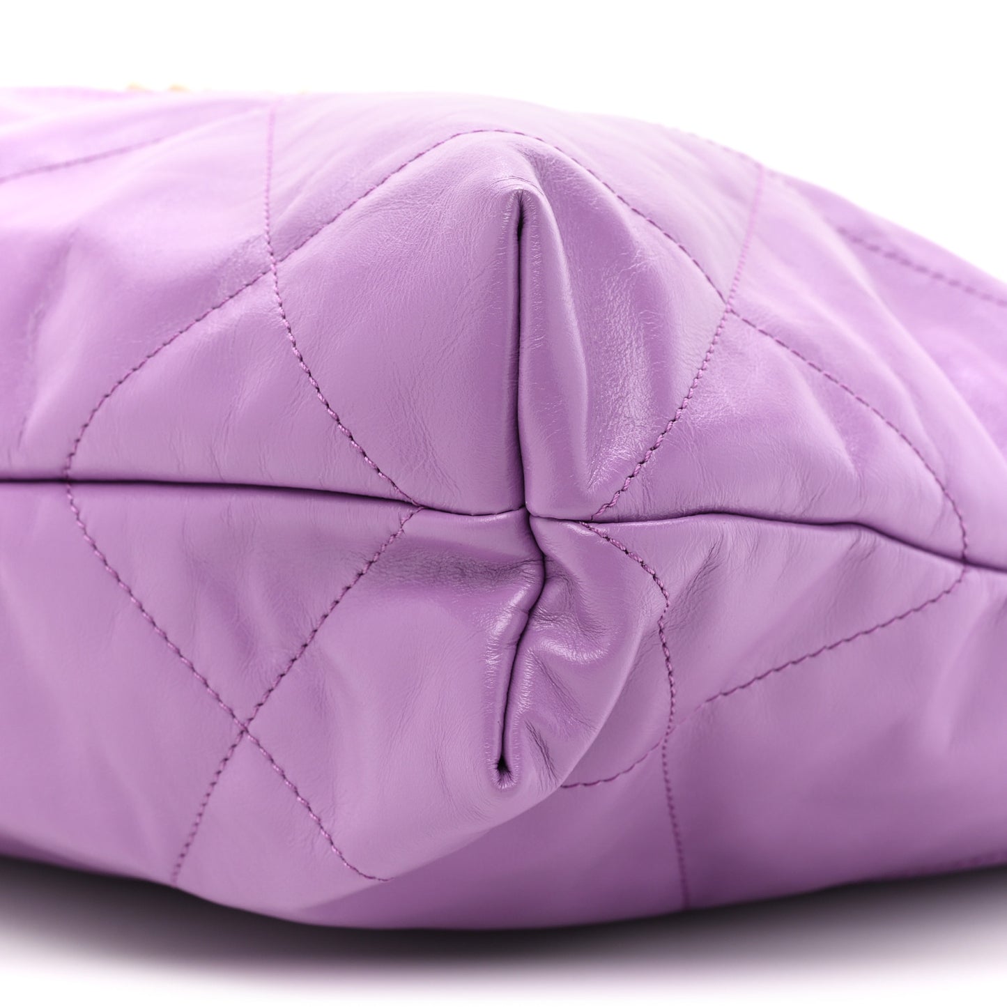 Shiny Calfskin Quilted Small Chanel 22 Purple