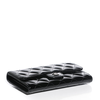 Chanel Patent Calfskin Quilted Large Flap Wallet Black 4 of 7