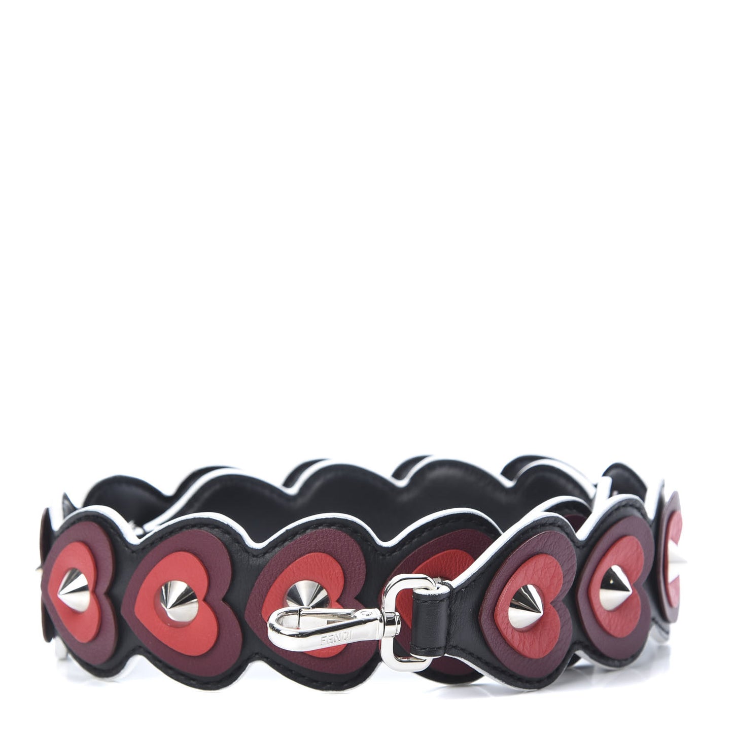 Vitello Dolce Heart Spike Studded Strap You Black Multicolor