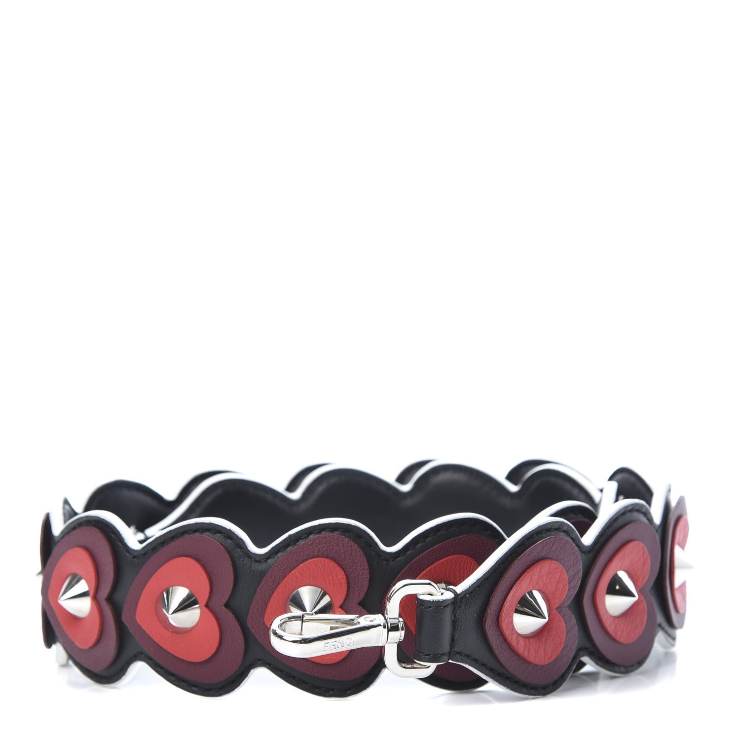 Fendi Vitello Dolce Heart Spike Studded Strap You Black Multicolor 1 of 4