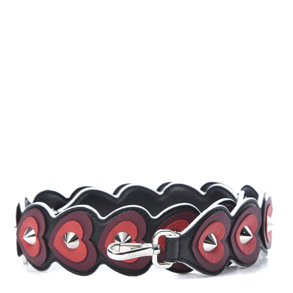 Fendi Vitello Dolce Heart Spike Studded Strap You Black Multicolor 1 of 4