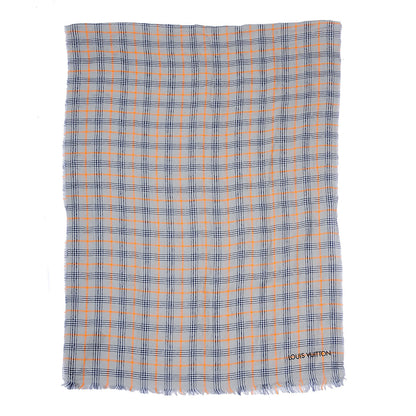 Louis Vuitton Wool Plaid Masai Tartan Rug Shawl Gris 3 of 5