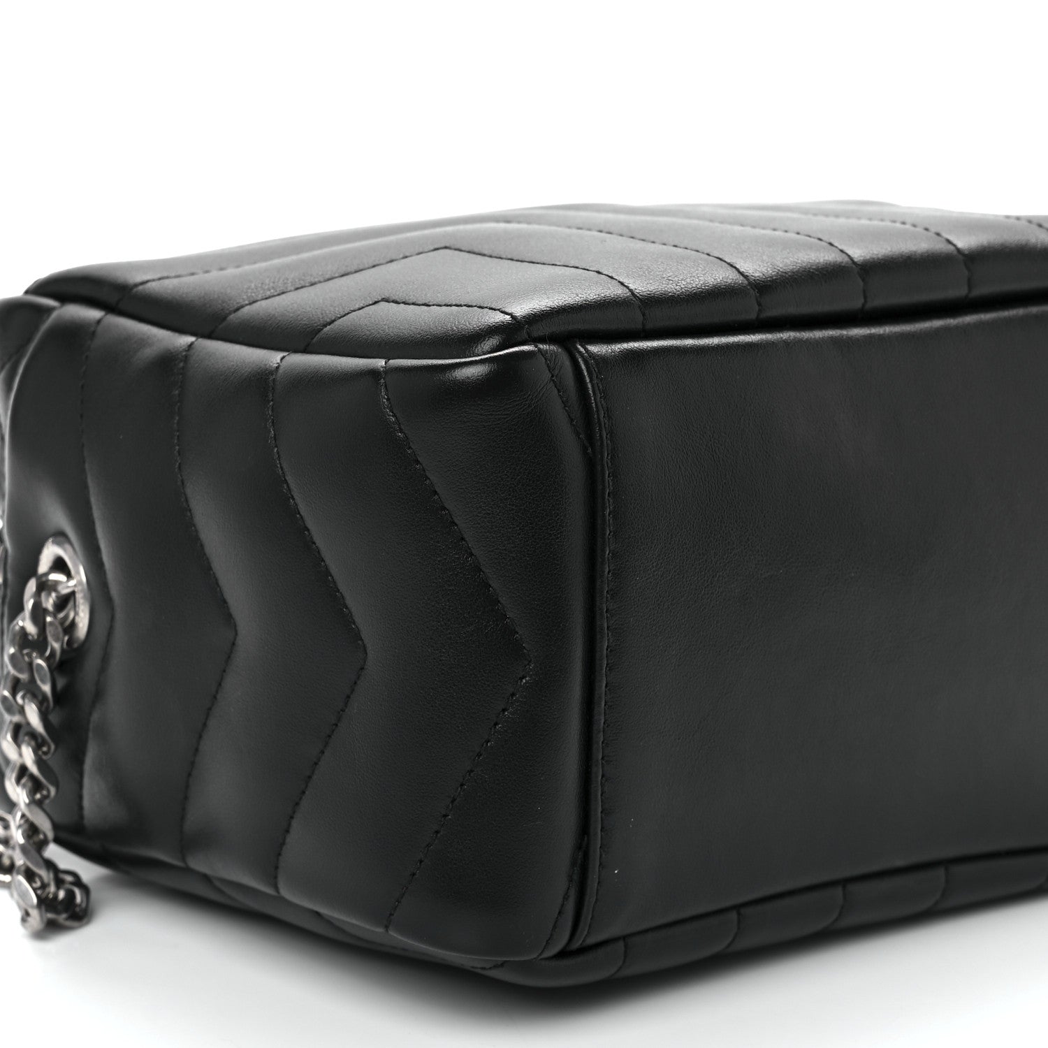 Saint Laurent Calfskin Y Quilted Monogram Small Loulou Bowling Bag Black 10 of 11
