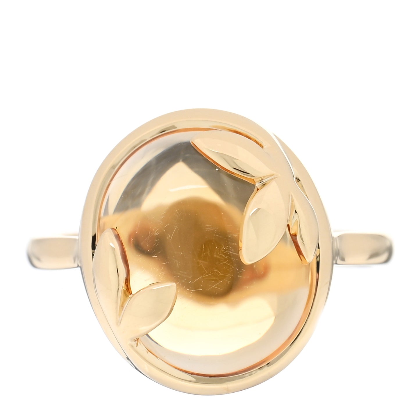18K Yellow Gold Citrine Paloma Picasso Olive Leaf Ring 54 7