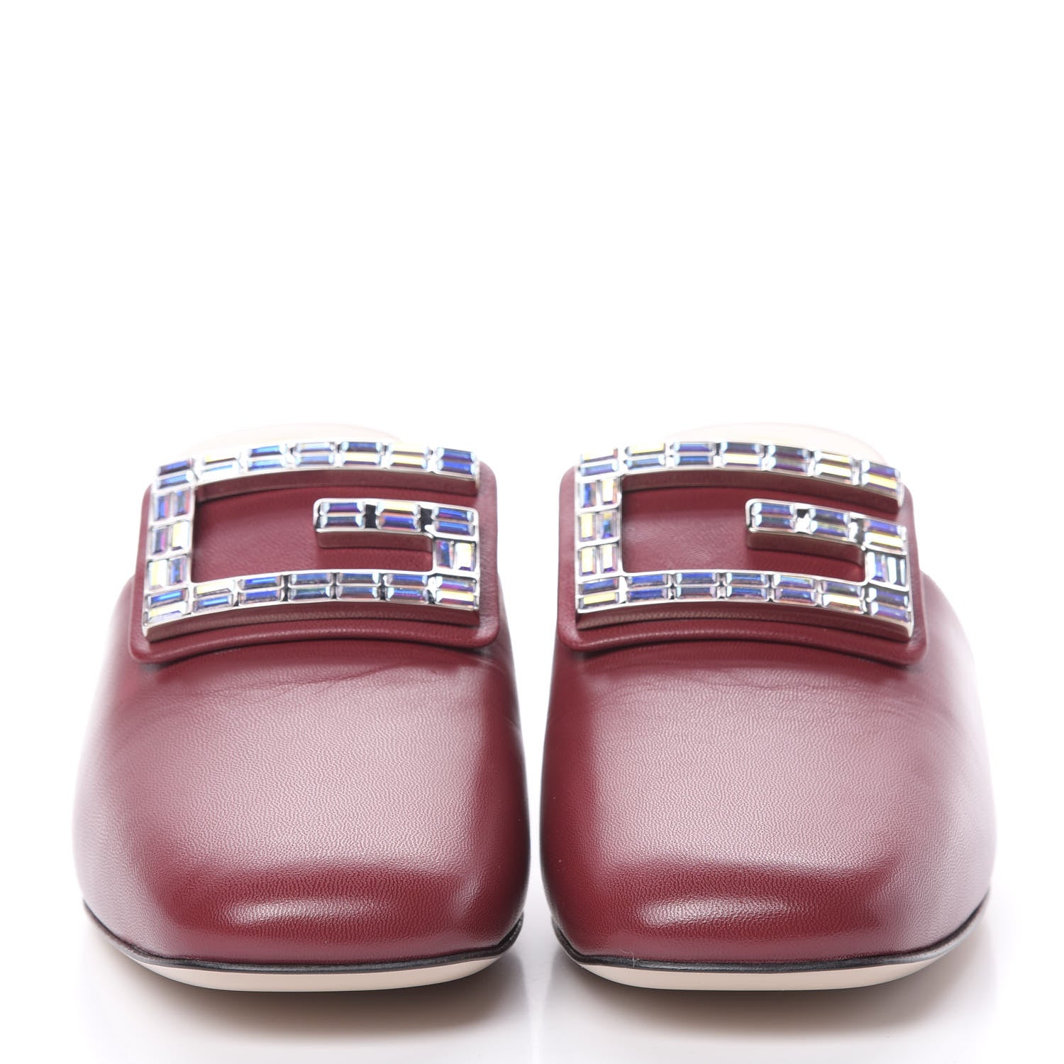 Gucci Malaga Kid Crystal Square G Madelyn Mules 38.5 Romantic Cerise 2 of 12