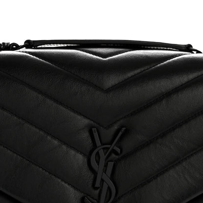 Saint Laurent Calfskin Y Quilted Monogram Monochrome Medium Loulou Chain Satchel Black 8 of 13