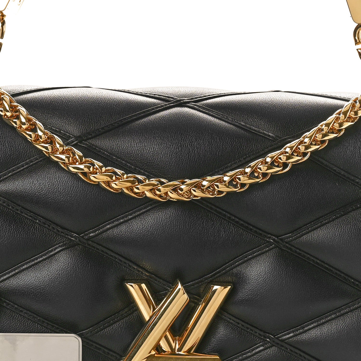 Louis Vuitton Lambskin Malletage Top Handle GO-14 MM Bleu Marine 8 of 10