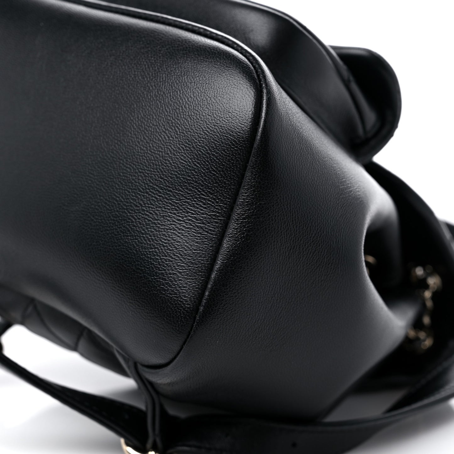 Lambskin Quilted Small Duma Drawstring Backpack Black