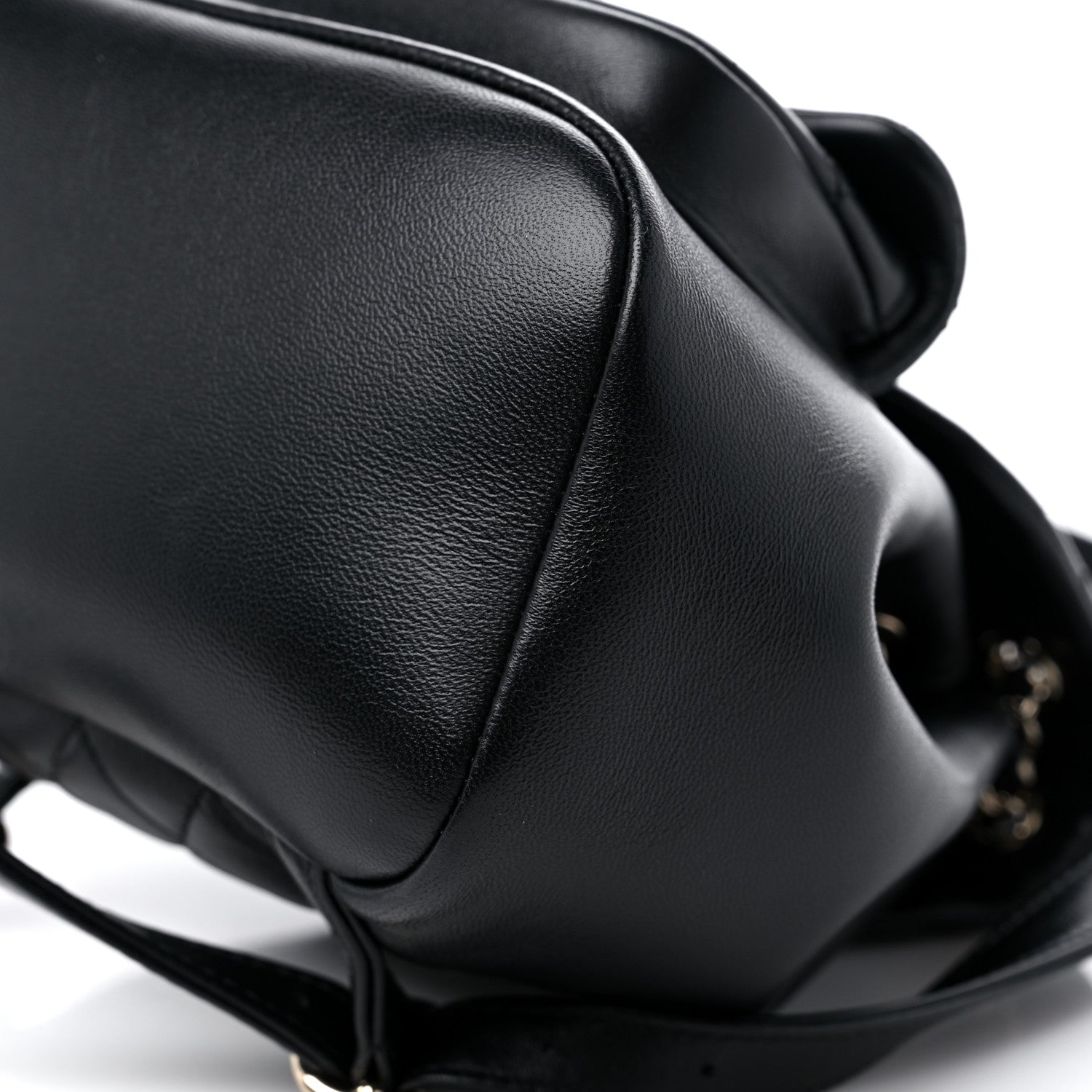 Chanel Lambskin Quilted Small Duma Drawstring Backpack Black 9 of 12