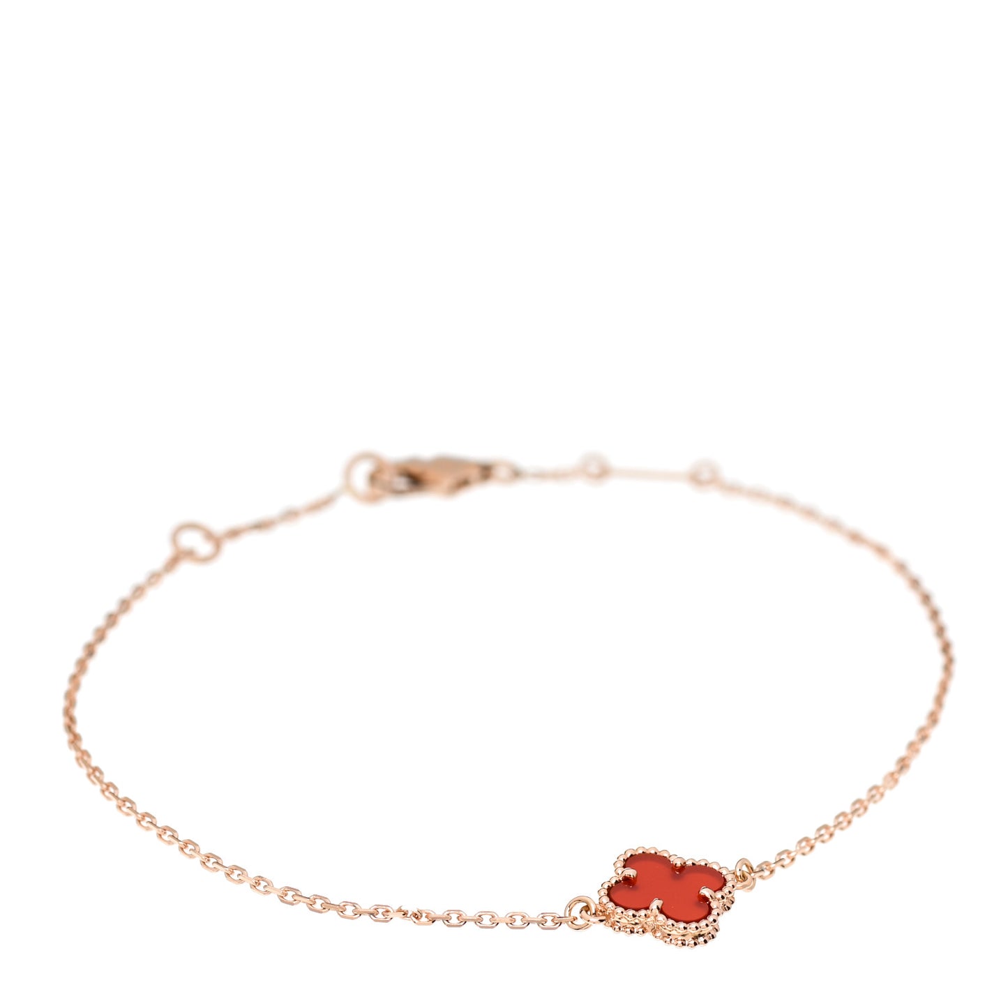 18K Rose Gold Carnelian Sweet Alhambra Bracelet