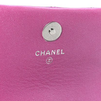 Chanel Iridescent Mirror Goatskin Hook Card Holder Fuchsia 6 of 8