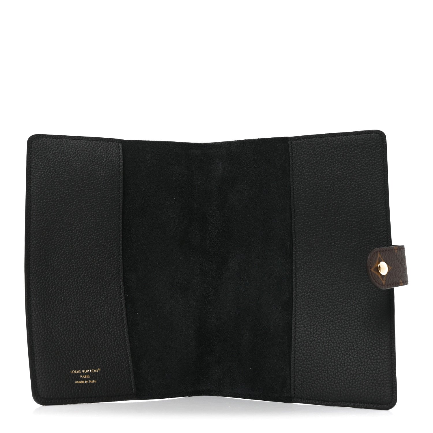 Louis Vuitton Grained Calfskin Monogram Charles Notebook Cover MM Black 5 of 6